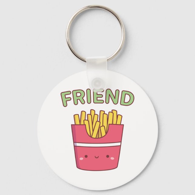 Porte-clés Kawaii Friend Fries Doodle Matching meilleur ami (Recto)