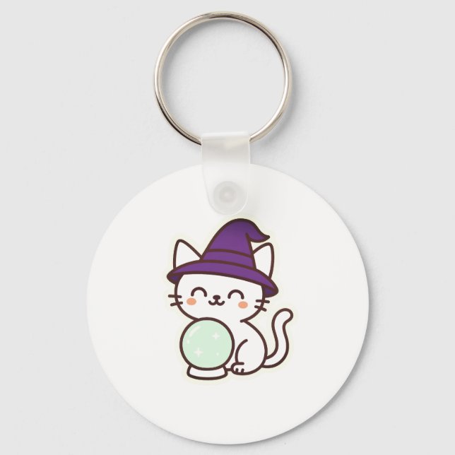 Porte-clés Kawaii Halloween Chat - Magique & Adorable Éffraya (Recto)