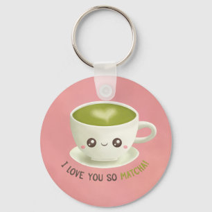 Porte-clés Kawaii Je T'Aime Si Matcha Puns Pour Son Porte - c