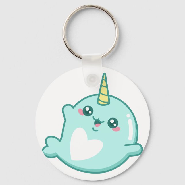 Porte-clés Kawaii Narwhal (Recto)