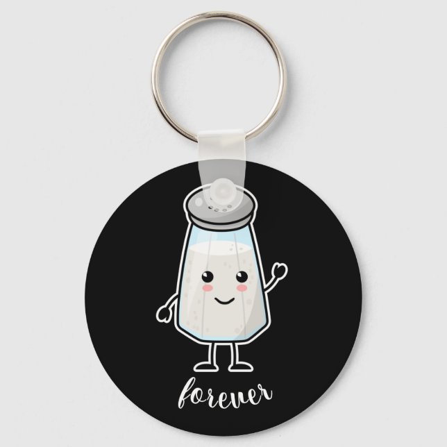 Porte-clés Kawaii Sel Shaker : Pour toujours (amour) (Recto)
