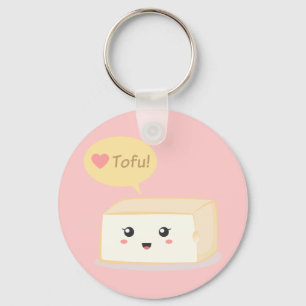 Porte-clés Kawaii tofu demande aux gens d'aimer le tofu