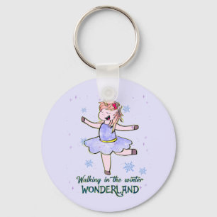 Porte-clés Kawaii Unicorn   Marcher en hiver