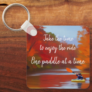 Porte-clés Kayaking à l'automne Porte - clé personnalisé