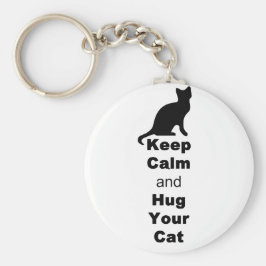 Porte-clés Keep Calm and Hug Your Cat