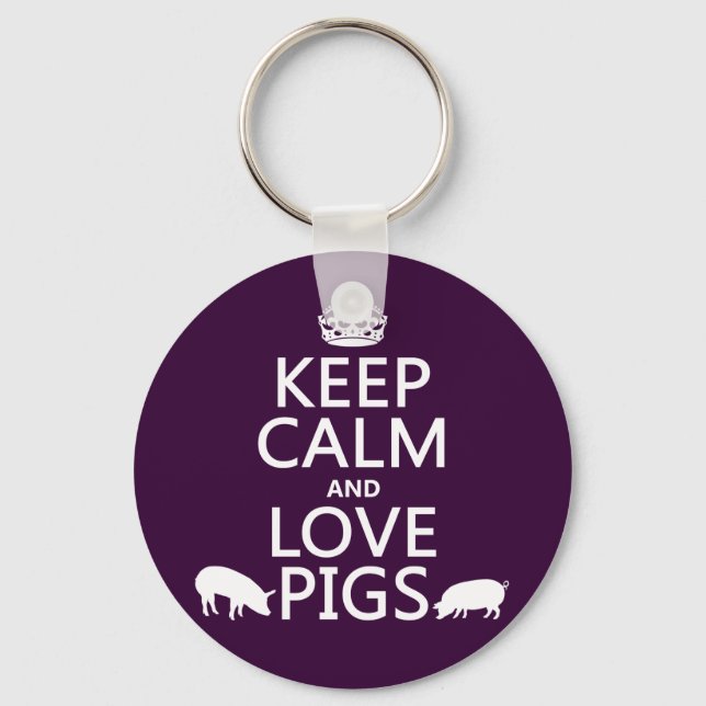 Porte-clés Keep Calm and Love Pigs (Recto)