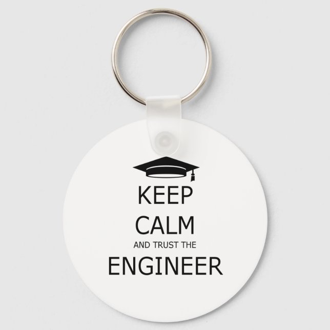 Porte-clés Keep calm and trust the engineer (Recto)