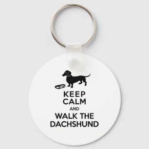 Porte-clés Keep Calm and Walk the Dachshund - Cute Doxie