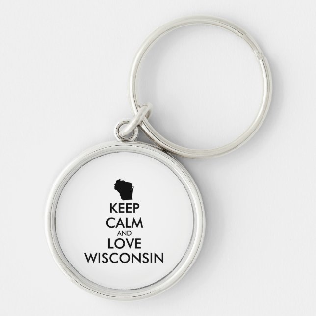 Porte-clés KEEP CALM et LOVE WISCONSIN personnalisables (Devant)
