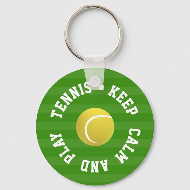 Porte-clés KEEP CALM TENNIS BALL - TEXTE personnalisé (Recto)