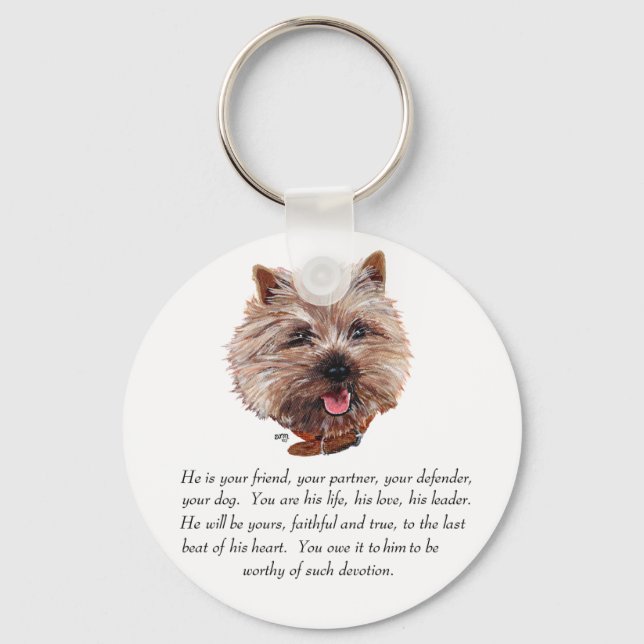 Porte-clés Keepsaké Cairn Terrier - Homme (Recto)