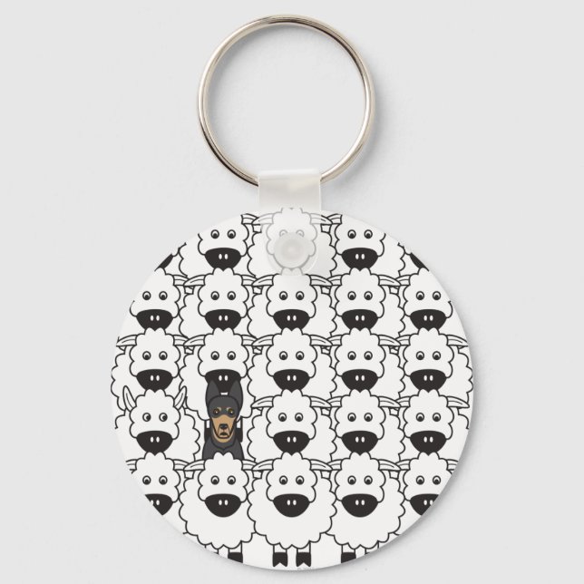 Porte-clés Kelpie australienne dans le mouton (Recto)