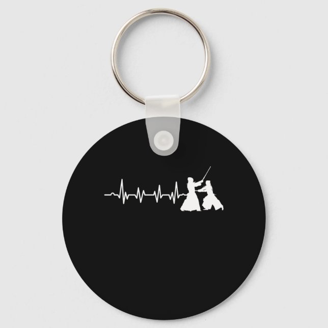 Porte-clés Kendo Heartbeat Samurai Bogu Shinai Samurai Cadeau (Recto)
