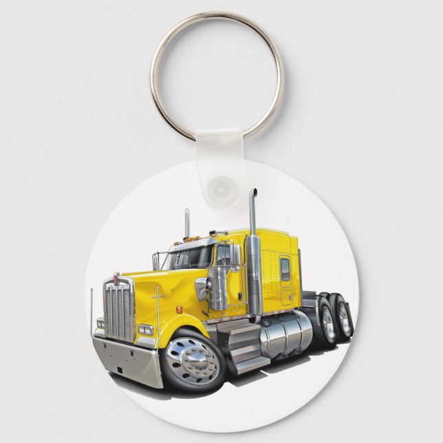 Porte-clés Kenworth w900 Camion jaune (Recto)