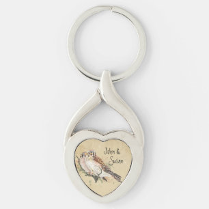 Porte-clés Kestrel Falcon Couple Nom personnalisé Romantique 