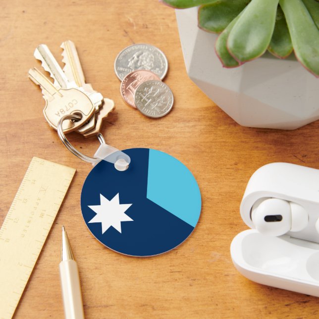 Porte-clés Keychain with Flag of Minnesota, USA (Bureau)