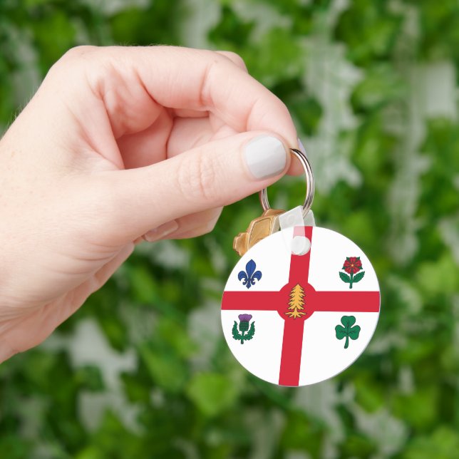 Porte-clés Keychain with Flag of Montreal, Canada (main)