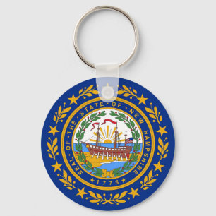 Porte-clés Keychain with Flag of New Hampshire State