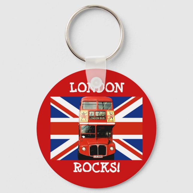 Porte-clés Keyring London Bus et British Flag (Recto)