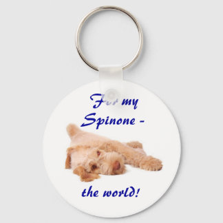 Porte-clés keyring - "Pour ma Spinone - le monde !".