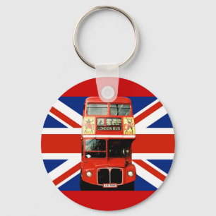 Porte-clés Keyring with Bus and British Flag