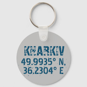 Porte-clés Kharkiv Ukraine Latitude & Longitude en détresse