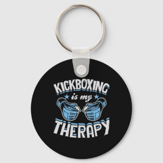 Porte-clés Kickboxing Is My Therapy Funny Boxing Karate Marti