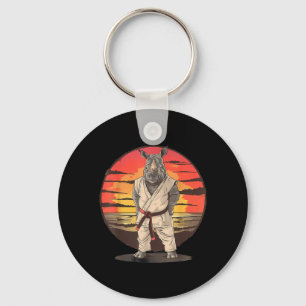Porte-clés Kickboxing Rhino Taekwondo Karaté MMA Drôle