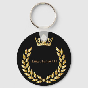 Porte-clés King Charles 111 Couronne Royal Noir/Or