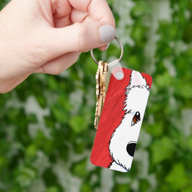Porte-clés KiniArt Westie En Rouge (main)