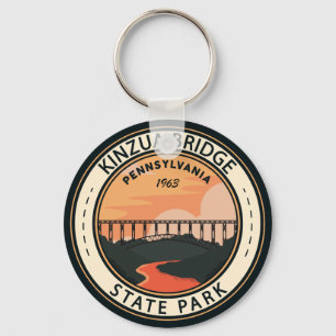 Porte-clés Kinzua Bridge State Park Pennsylvania Retro Badge