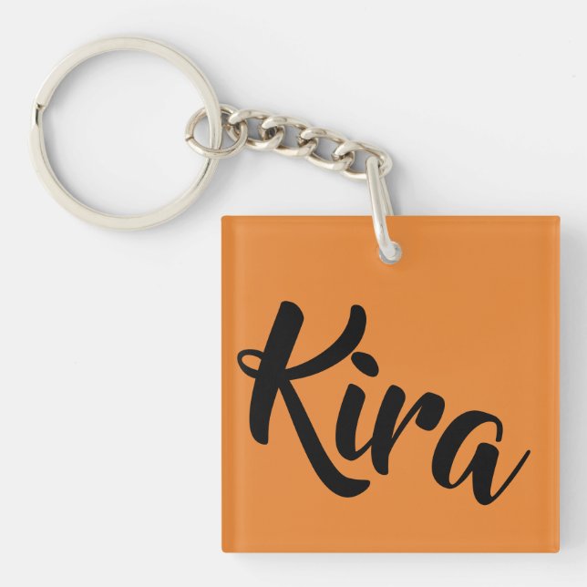Porte-clés Kira de la calligraphie de noir d'orphelin (Devant)