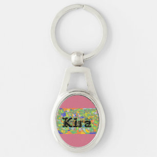Porte-clés Kira de noir orphelin avec l'art abstrait