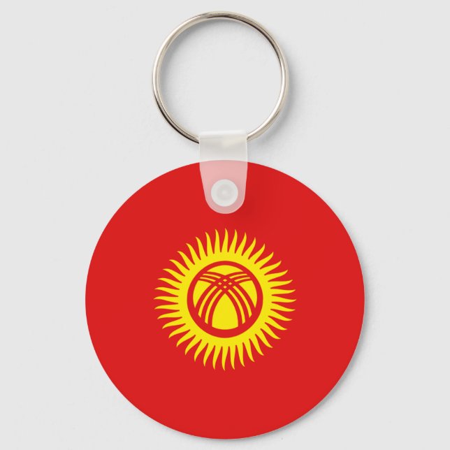Porte-clés Kirghizistan Porte - clé du drapeau Fisheye (Recto)