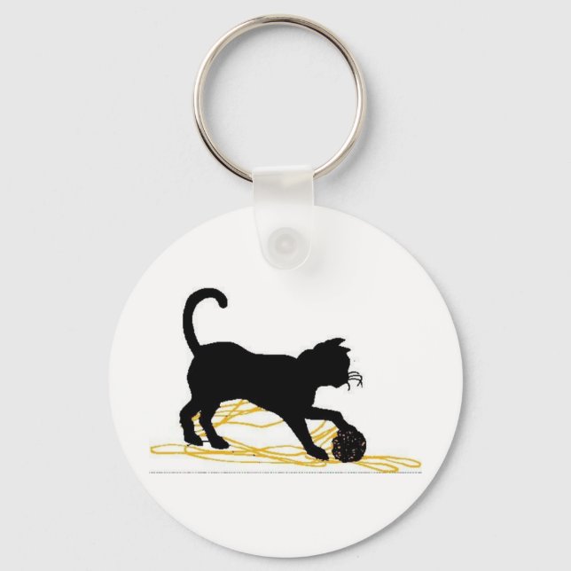 Porte-clés Kitten Joue Avec Du Fil (Recto)