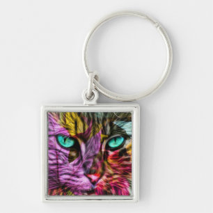 Porte-clés Kitty Chat Automne Feuilles d'Artsy Coloré Design