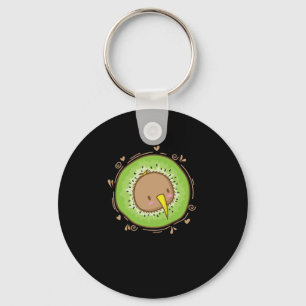 Porte-clés Kiwi Vogel tête avec kiwi fruits