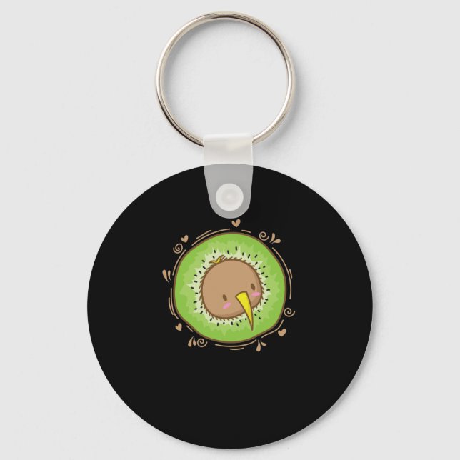 Porte-clés Kiwi Vogel tête avec kiwi fruits (Recto)
