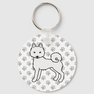 Porte-clés Klee Kai Alaskan Blanc Chien Mignon & Pattes
