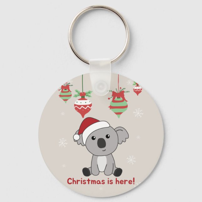 Porte-clés Koala Noël Neige Animaux d'hiver Koalas Keychai (Recto)