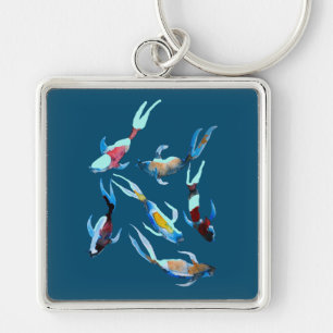 Porte-clés koi Fish aquarelle art japonais