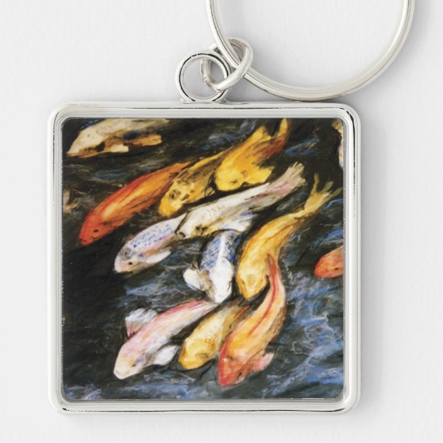 Porte-clés Koi Fish Art Peinture Pendentif Porte - clés (Devant)
