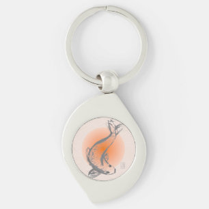 Porte-clés Koi Fish Swirl Porte - clé métallique
