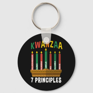 Porte-clés Kwanzaa 7 Principes Bougies Kinara Pan Africains P