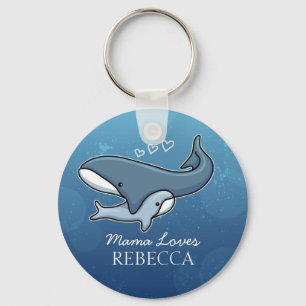 Porte-clés La baleine mignonne personnalisée de bébé de