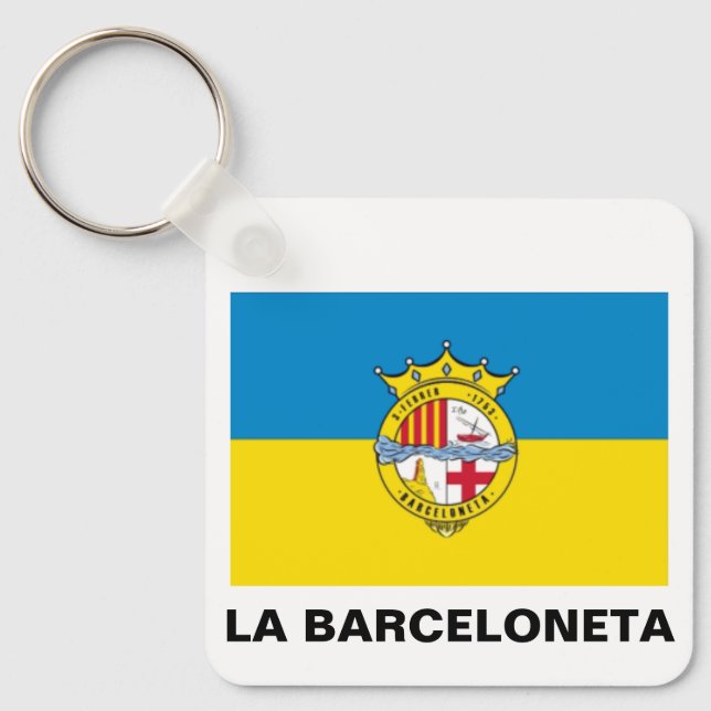 Porte-clés La Barceloneta (drapeau, quartier à Barcelone (Recto)