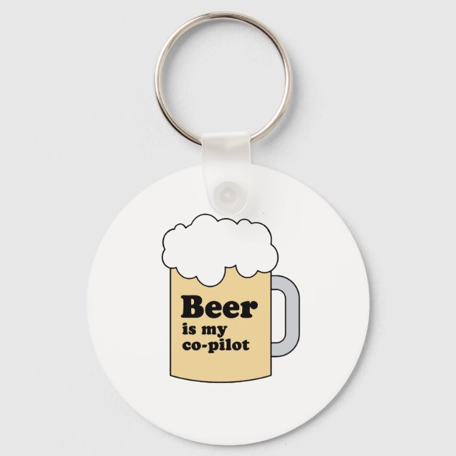 PORTE-CLÉS LA BIÈRE EST MON COPILOTE (Recto)