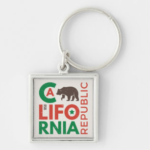 Porte-clés La Californie avec le logo d'ours gris