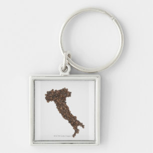 Porte-clés La carte de l'Italie a fait des grains de café
