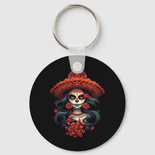 Porte-clés La Catrina Crâne de Sucre Jour de l'Agence Gouvern